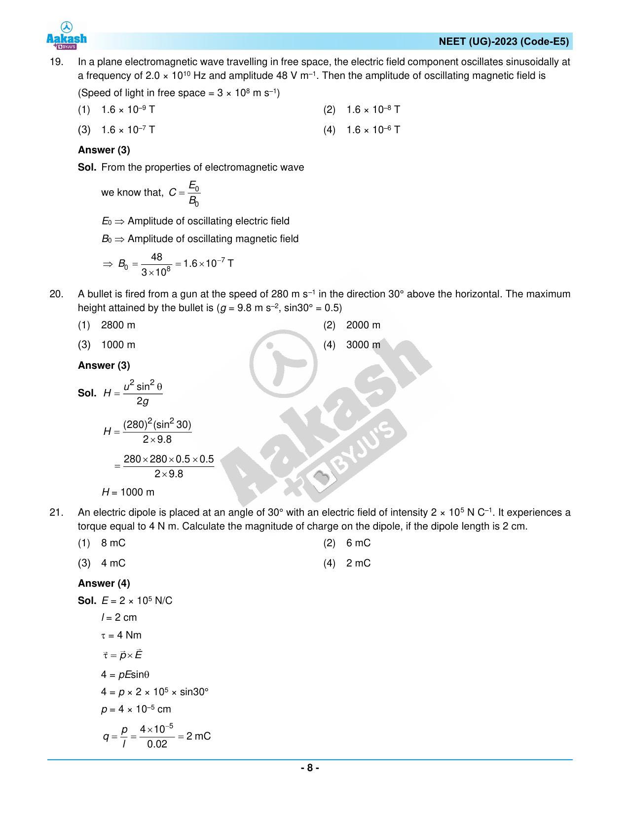 NEET 2023 Question Paper E5 - Page 8