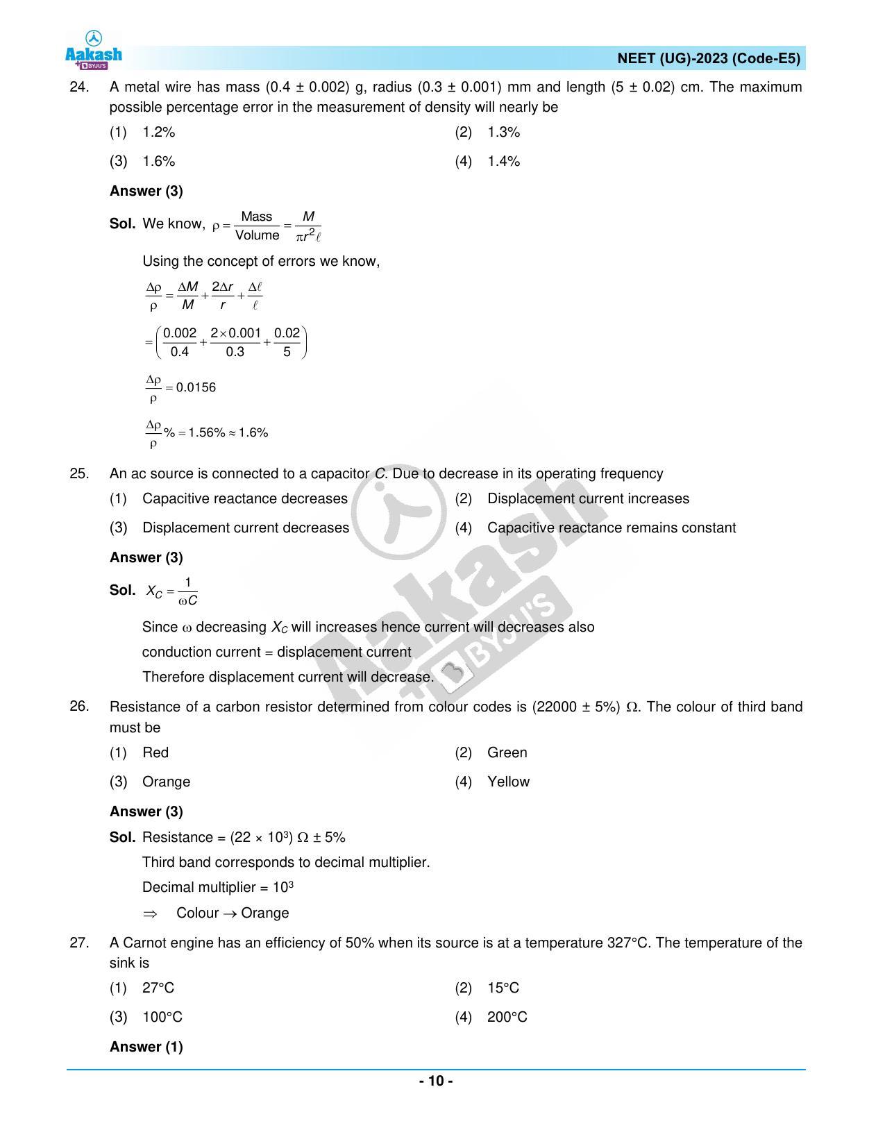NEET 2023 Question Paper E5 - Page 10