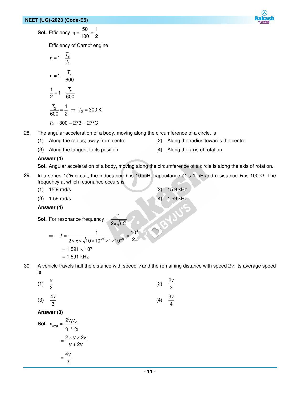 NEET 2023 Question Paper E5 - Page 11