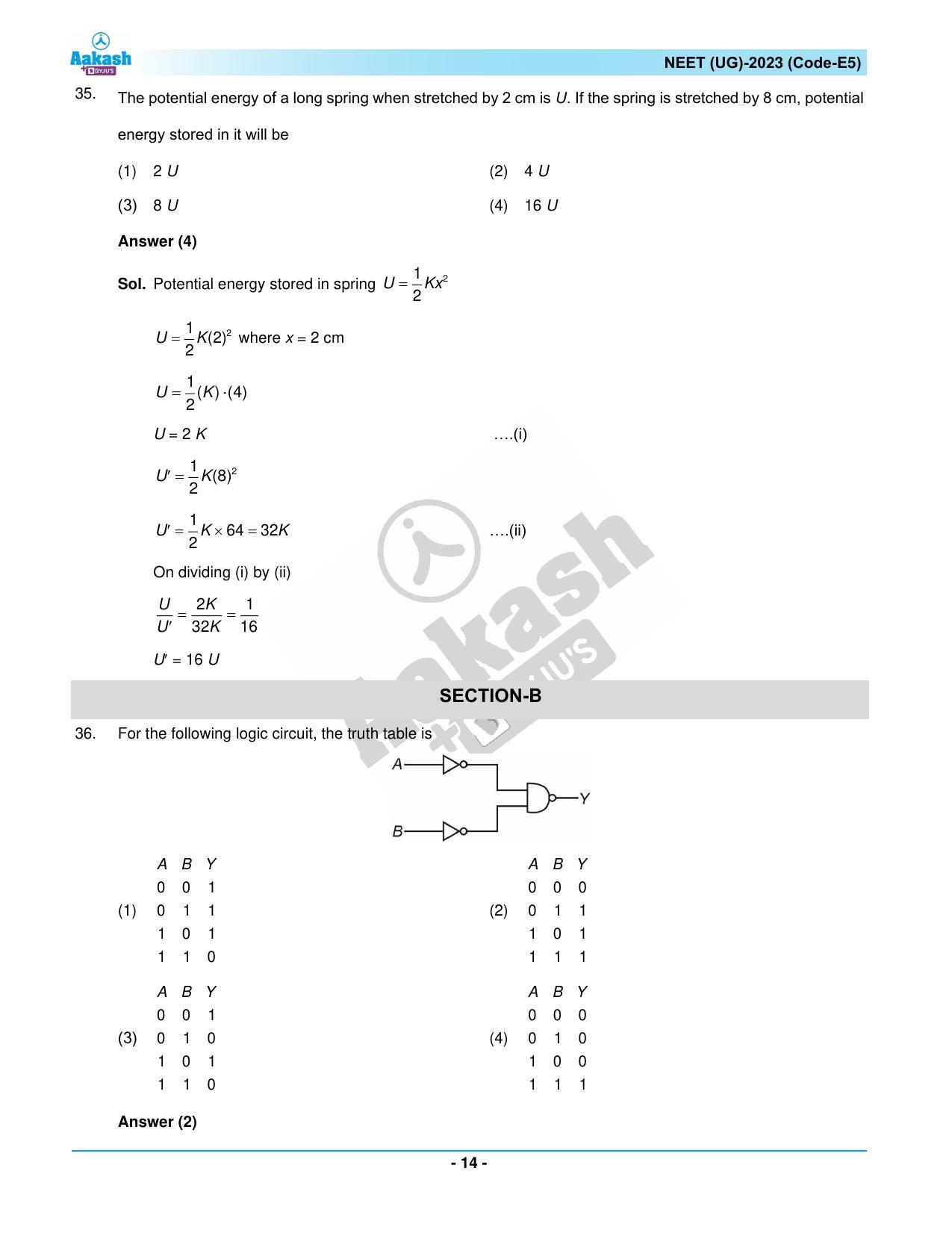 NEET 2023 Question Paper E5 - Page 14