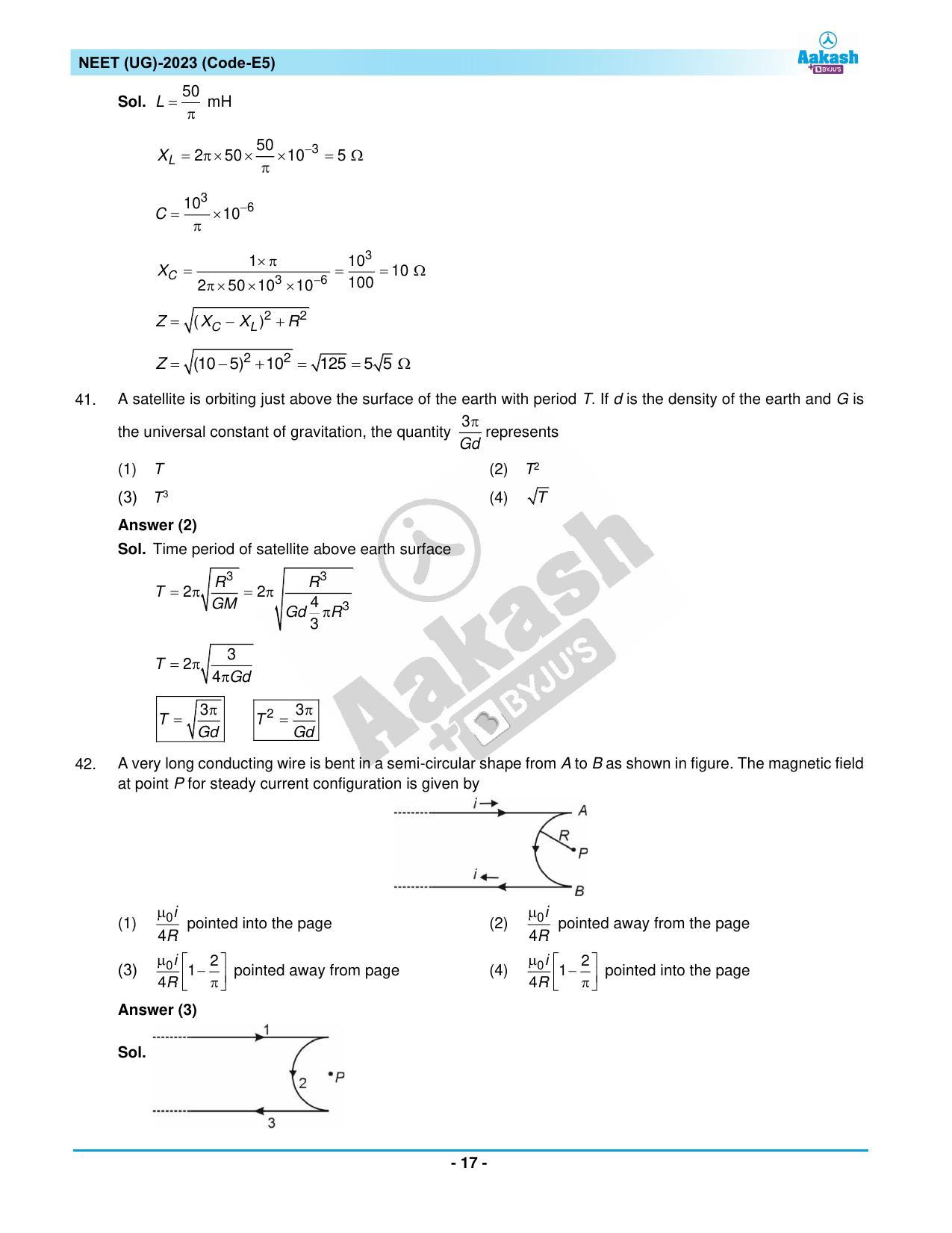 NEET 2023 Question Paper E5 - Page 17