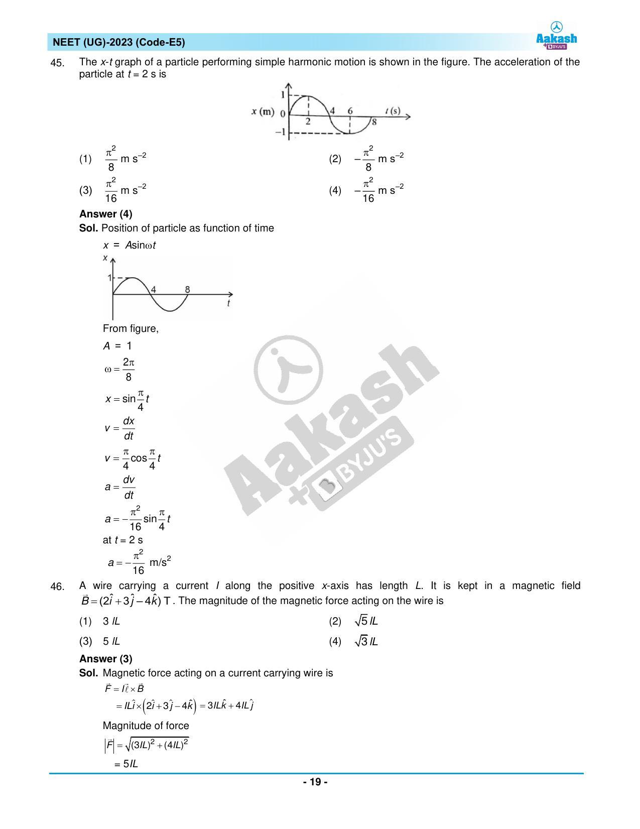 NEET 2023 Question Paper E5 - Page 19