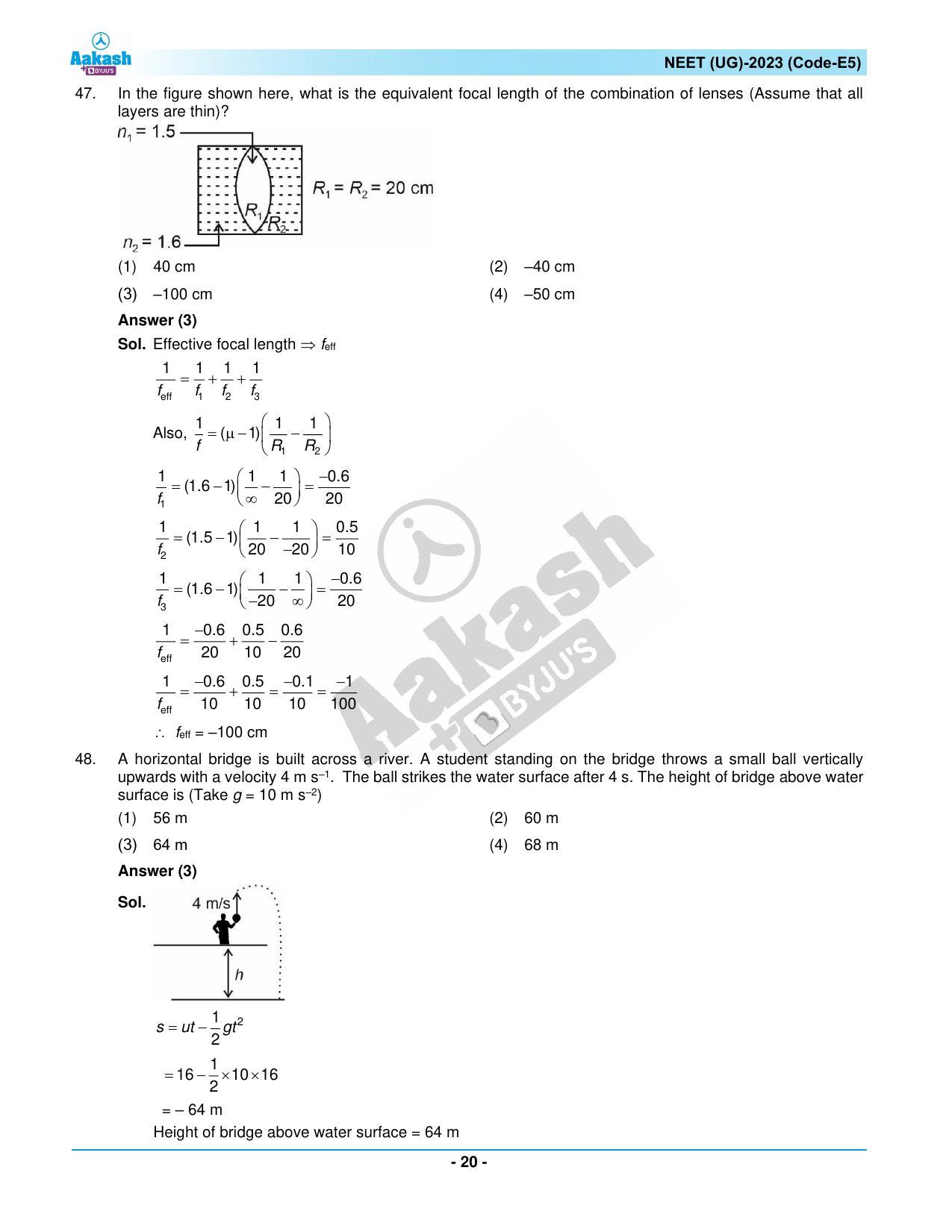 NEET 2023 Question Paper E5 - Page 20