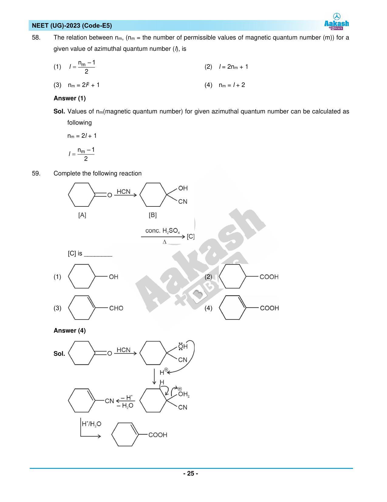 NEET 2023 Question Paper E5 - Page 25