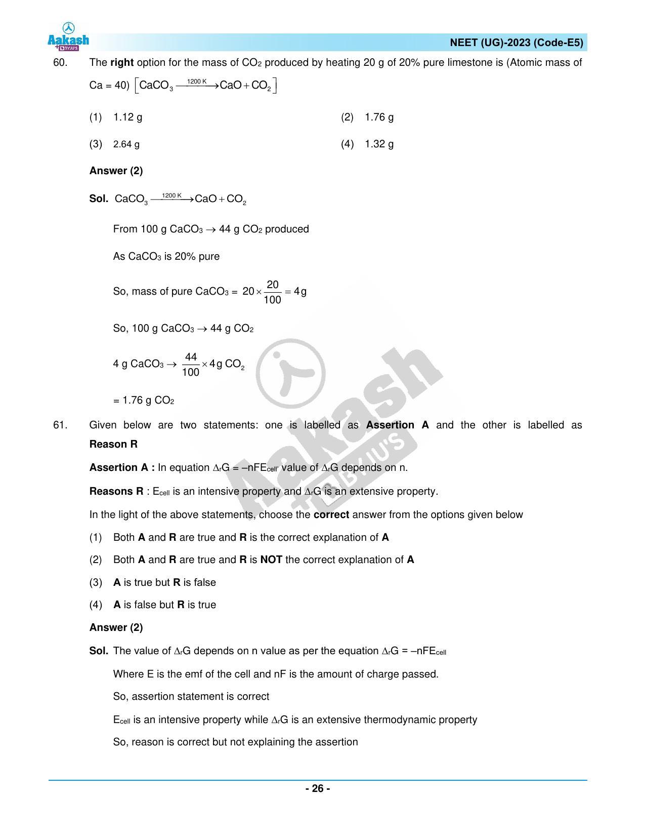 NEET 2023 Question Paper E5 - Page 26