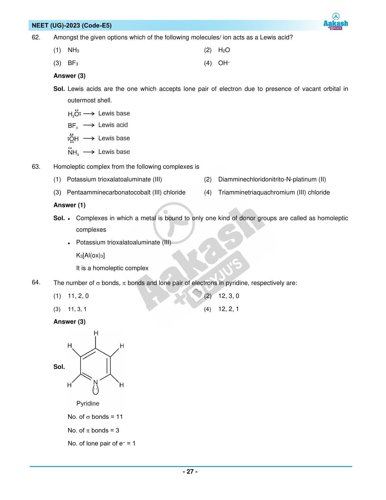 NEET 2023 Question Paper E5 - Page 27