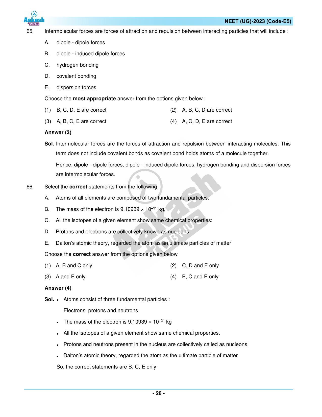 NEET 2023 Question Paper E5 - Page 28
