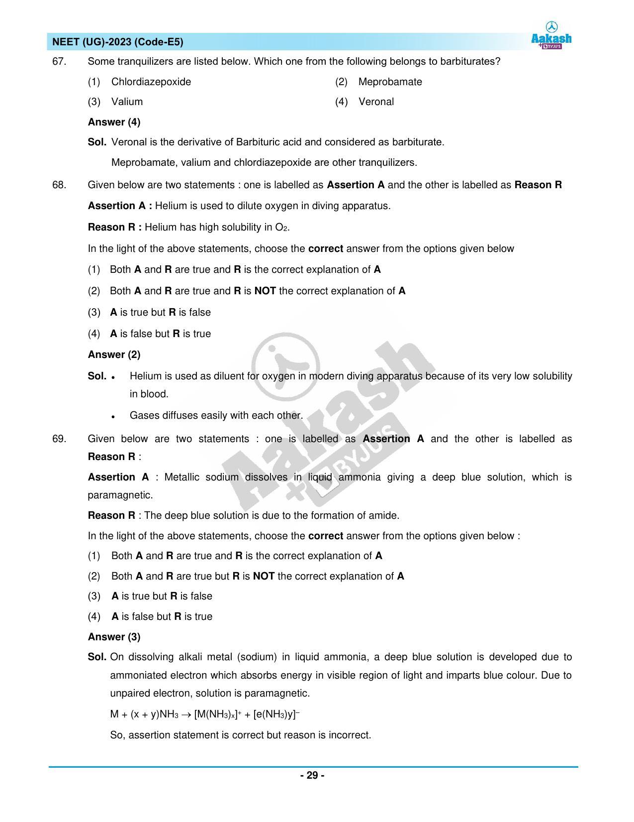 NEET 2023 Question Paper E5 - Page 29