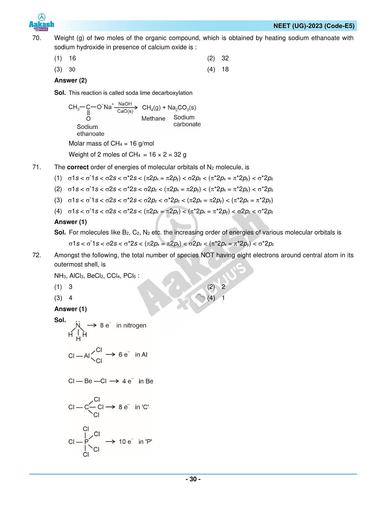 NEET 2023 Question Paper E5 - Page 30