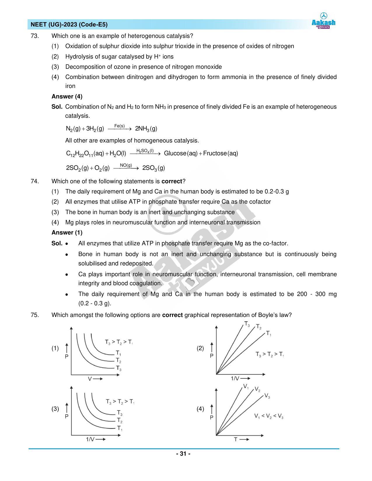 NEET 2023 Question Paper E5 - Page 31