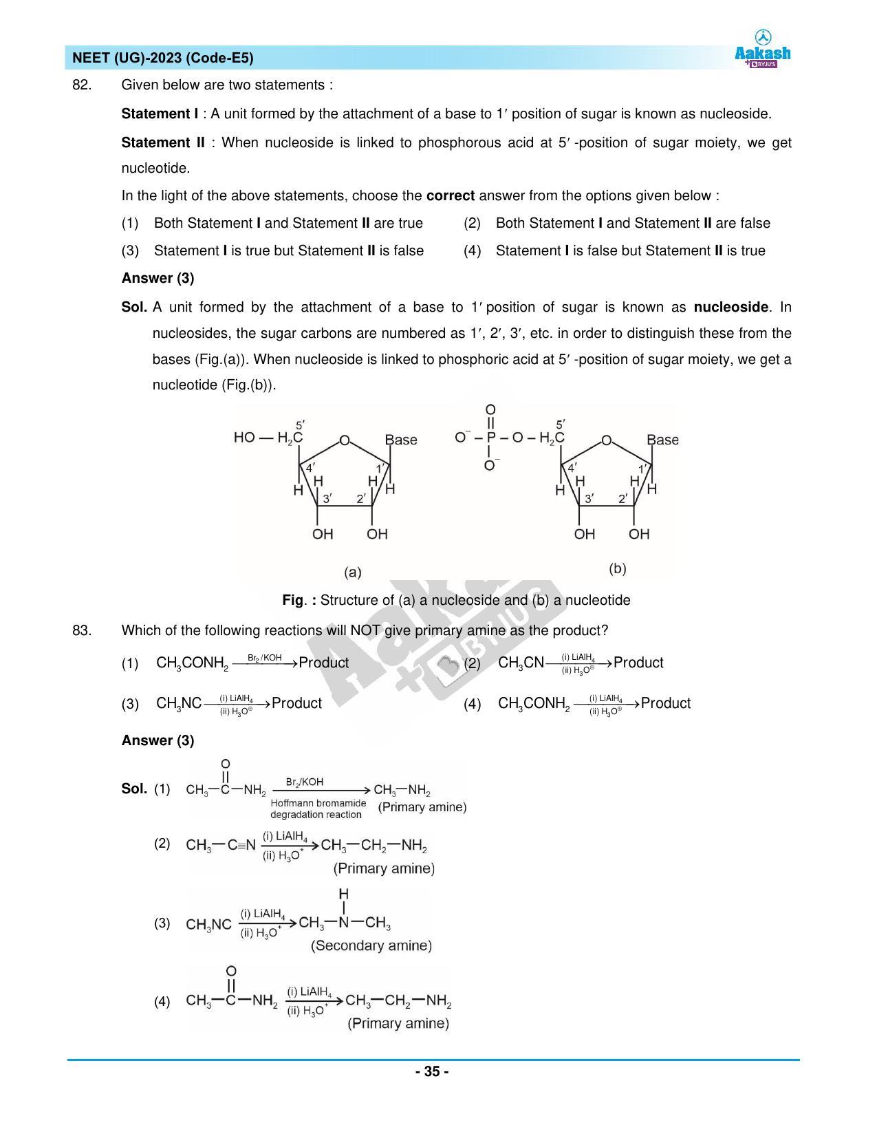 NEET 2023 Question Paper E5 - Page 35