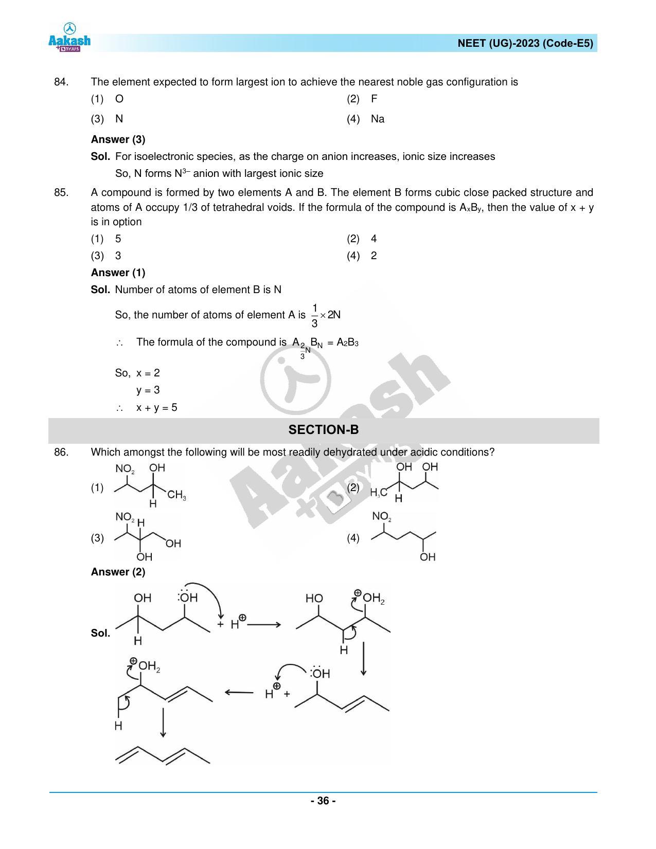 NEET 2023 Question Paper E5 - Page 36