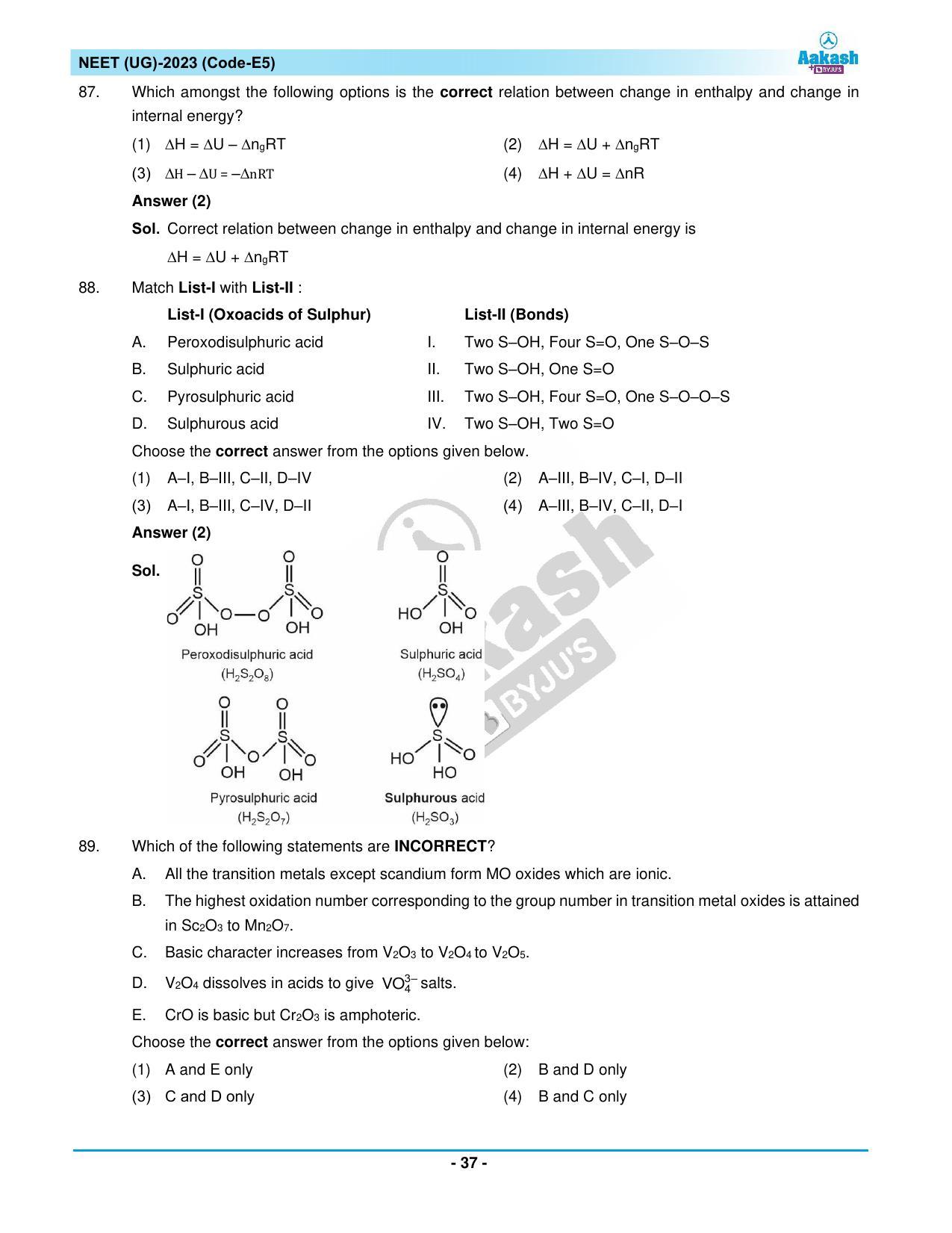 NEET 2023 Question Paper E5 - Page 37