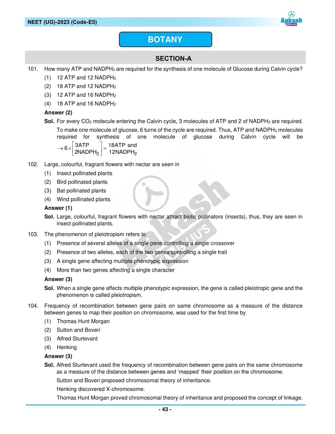 NEET 2023 Question Paper E5 - Page 43