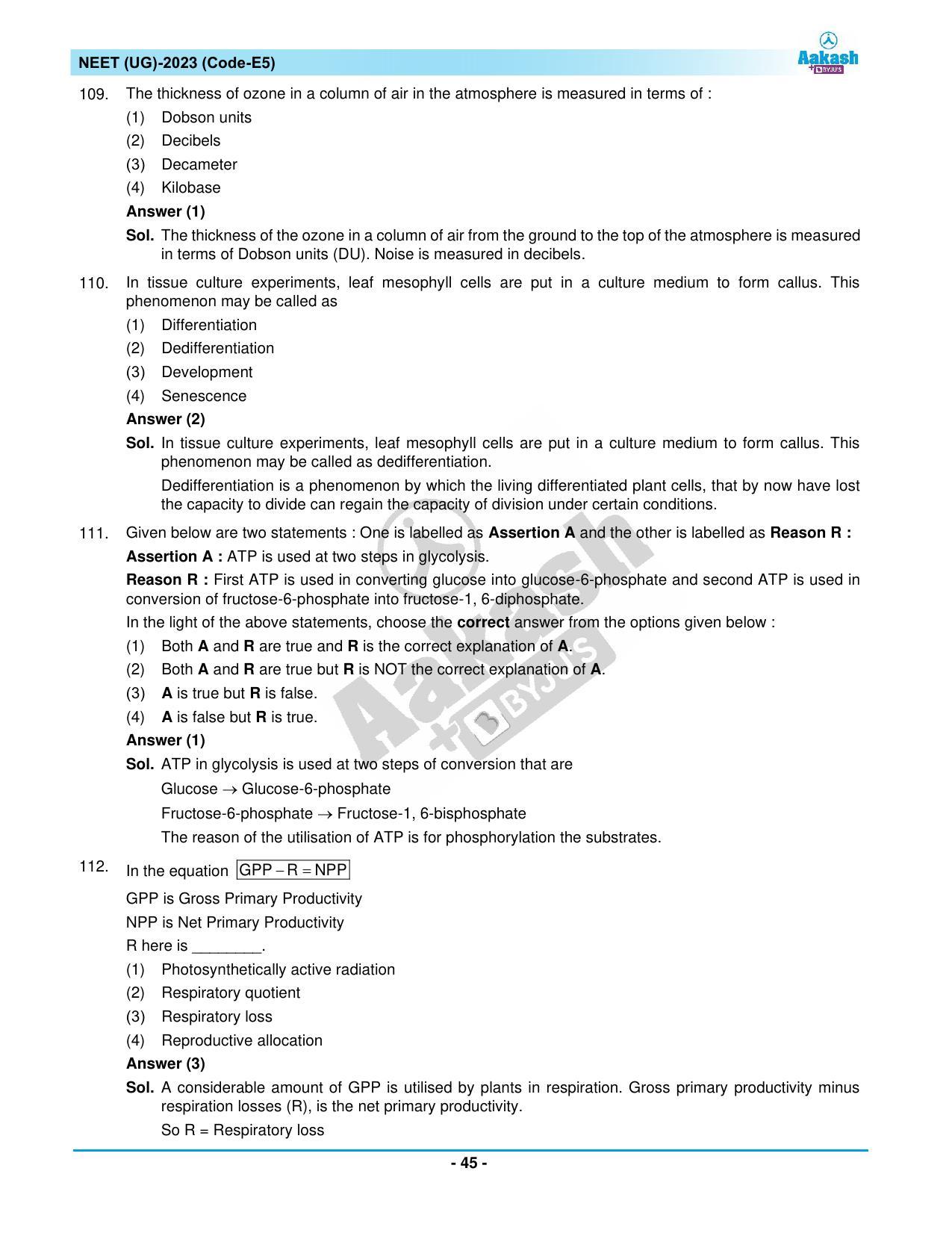 NEET 2023 Question Paper E5 - Page 45