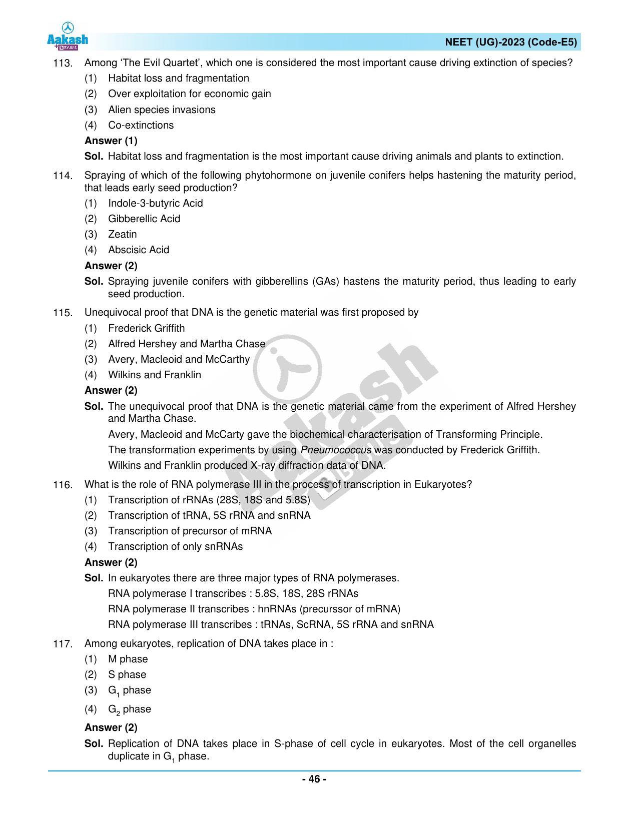 NEET 2023 Question Paper E5 - Page 46