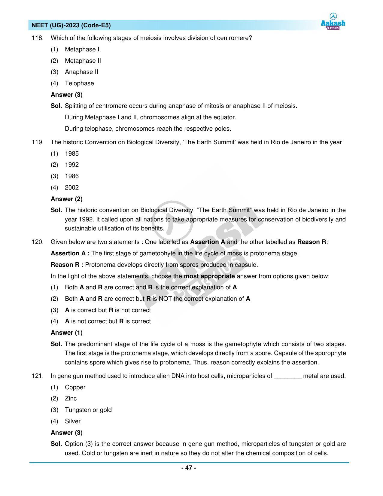 NEET 2023 Question Paper E5 - Page 47