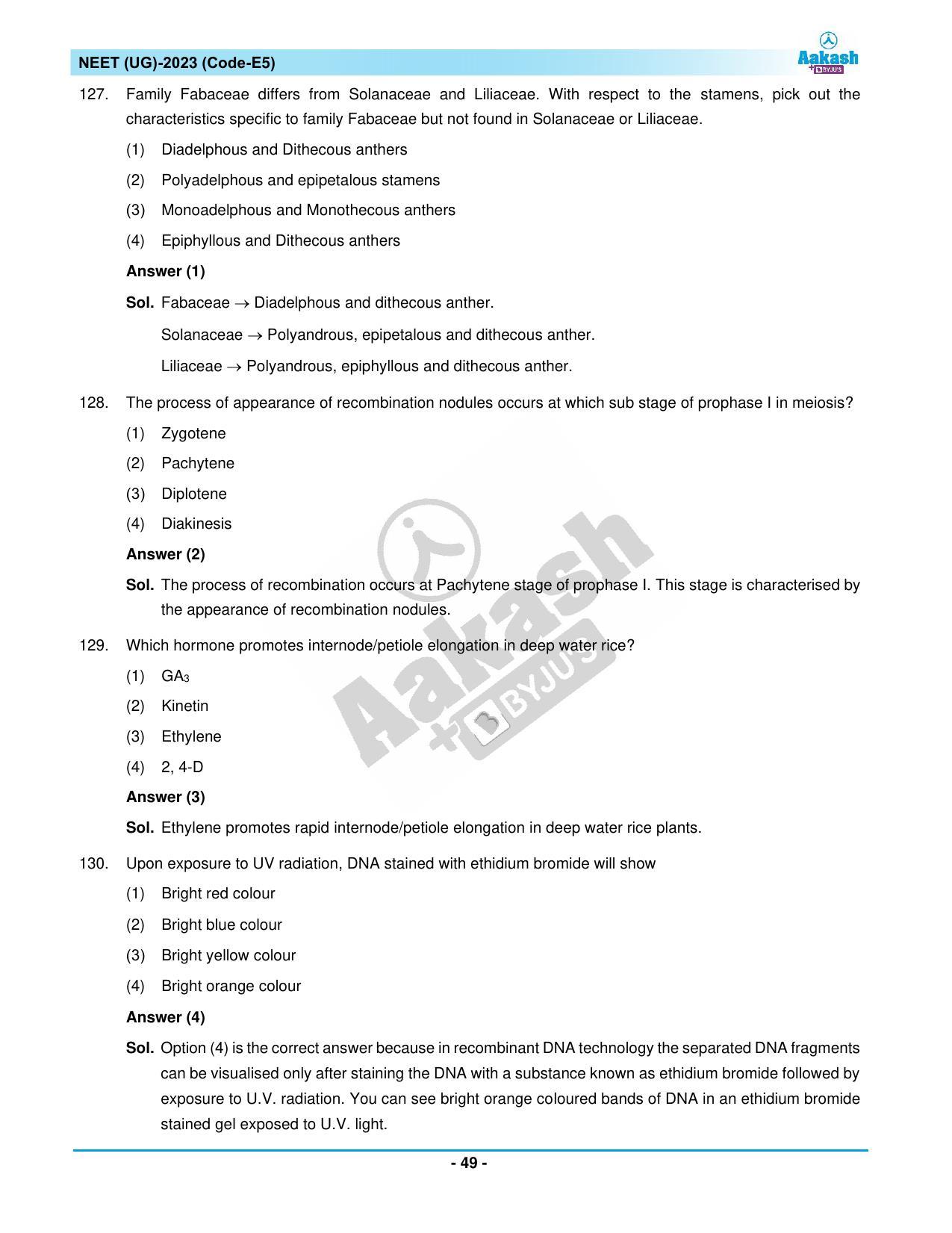 NEET 2023 Question Paper E5 - Page 49