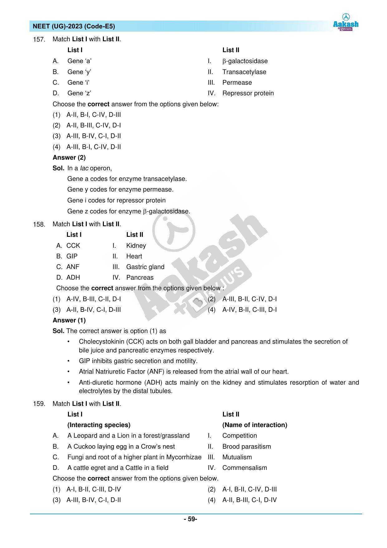 NEET 2023 Question Paper E5 - Page 59