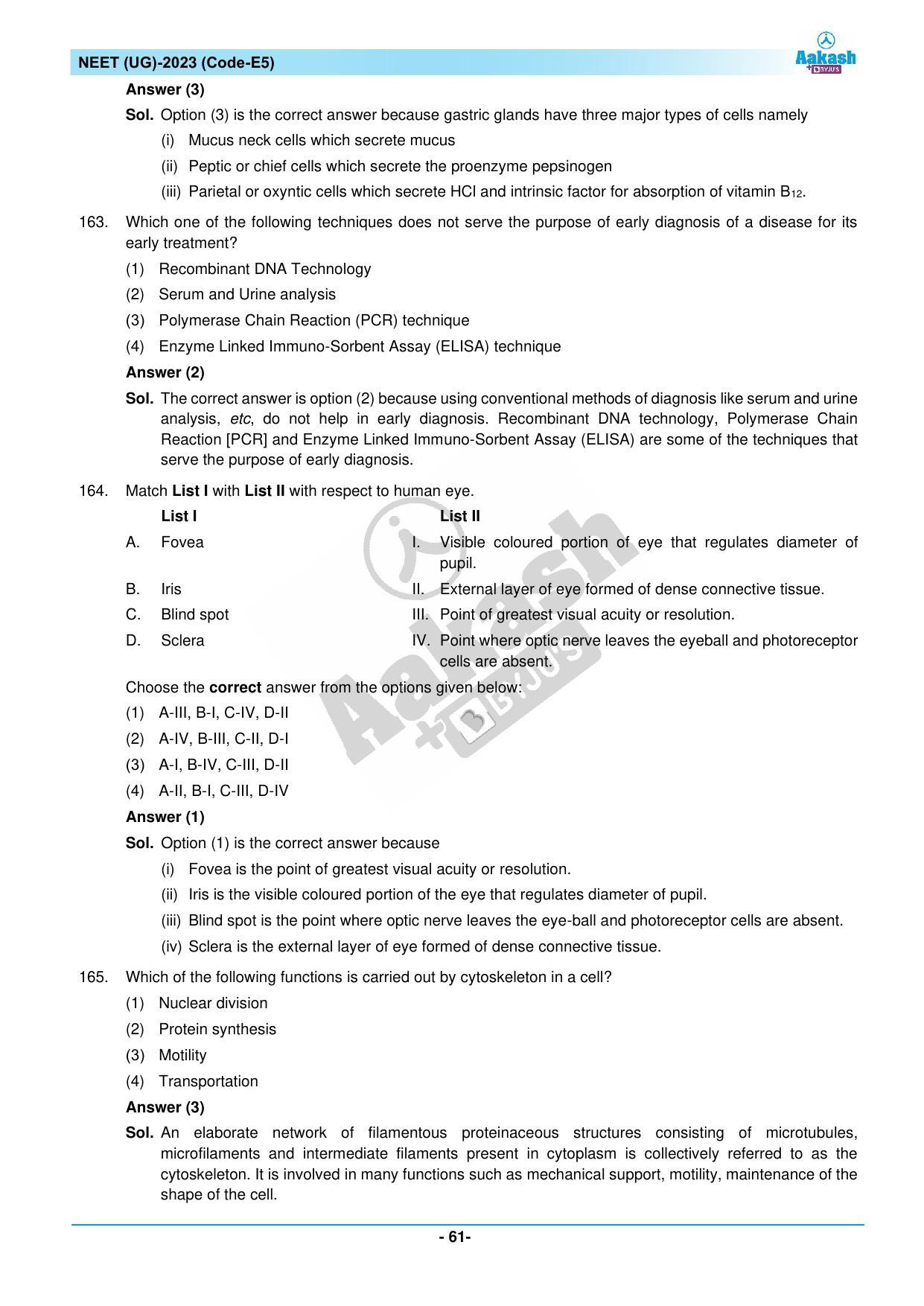 NEET 2023 Question Paper E5 - Page 61