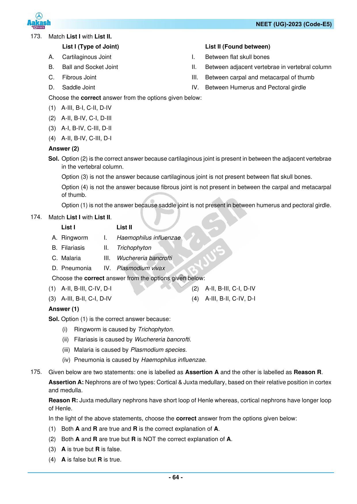 NEET 2023 Question Paper E5 - Page 64