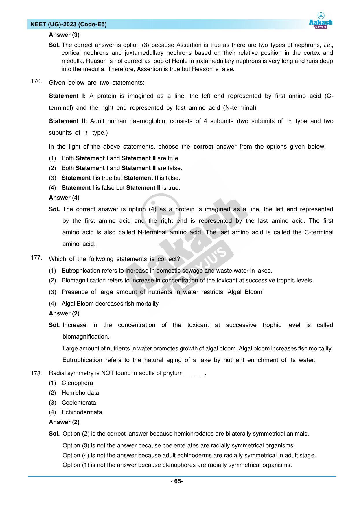 NEET 2023 Question Paper E5 - Page 65
