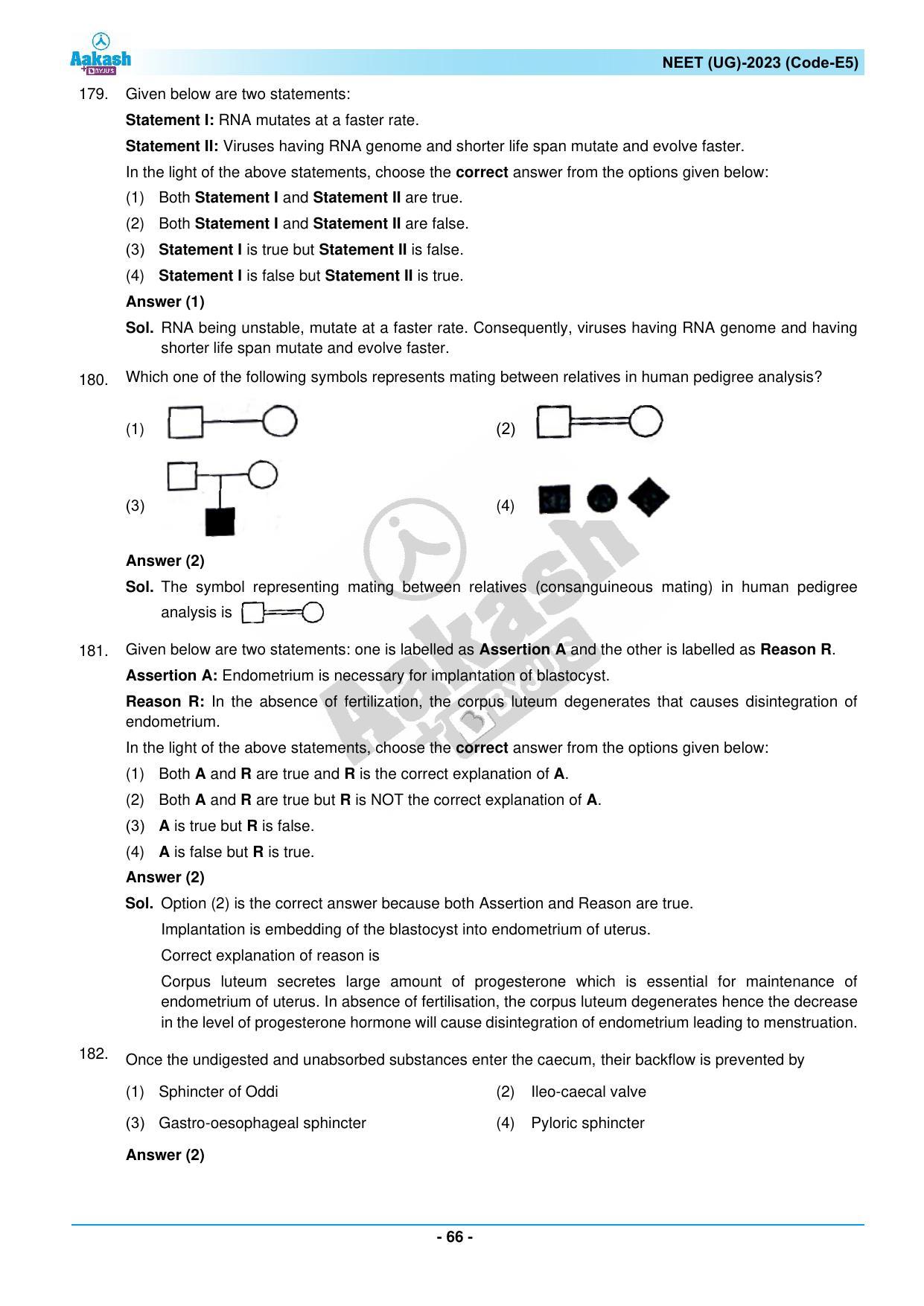 NEET 2023 Question Paper E5 - Page 66