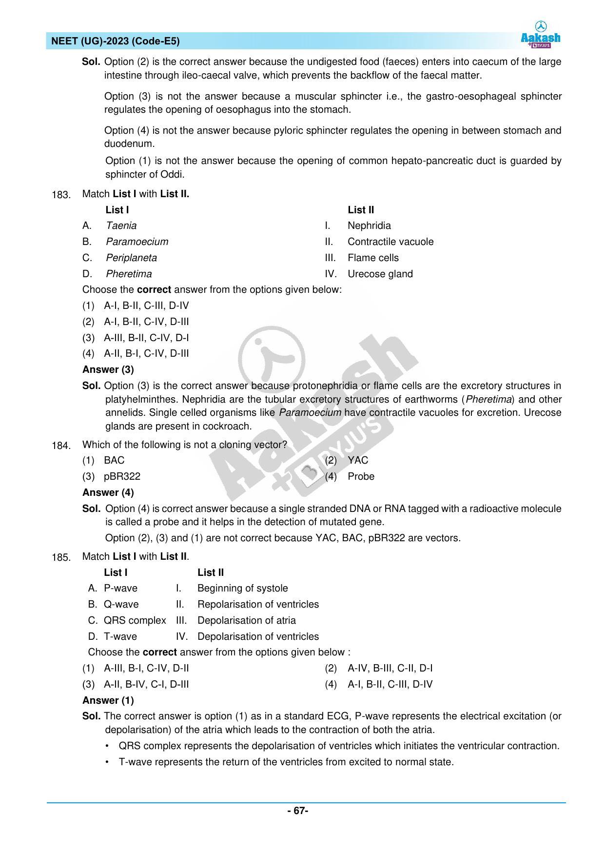 NEET 2023 Question Paper E5 - Page 67