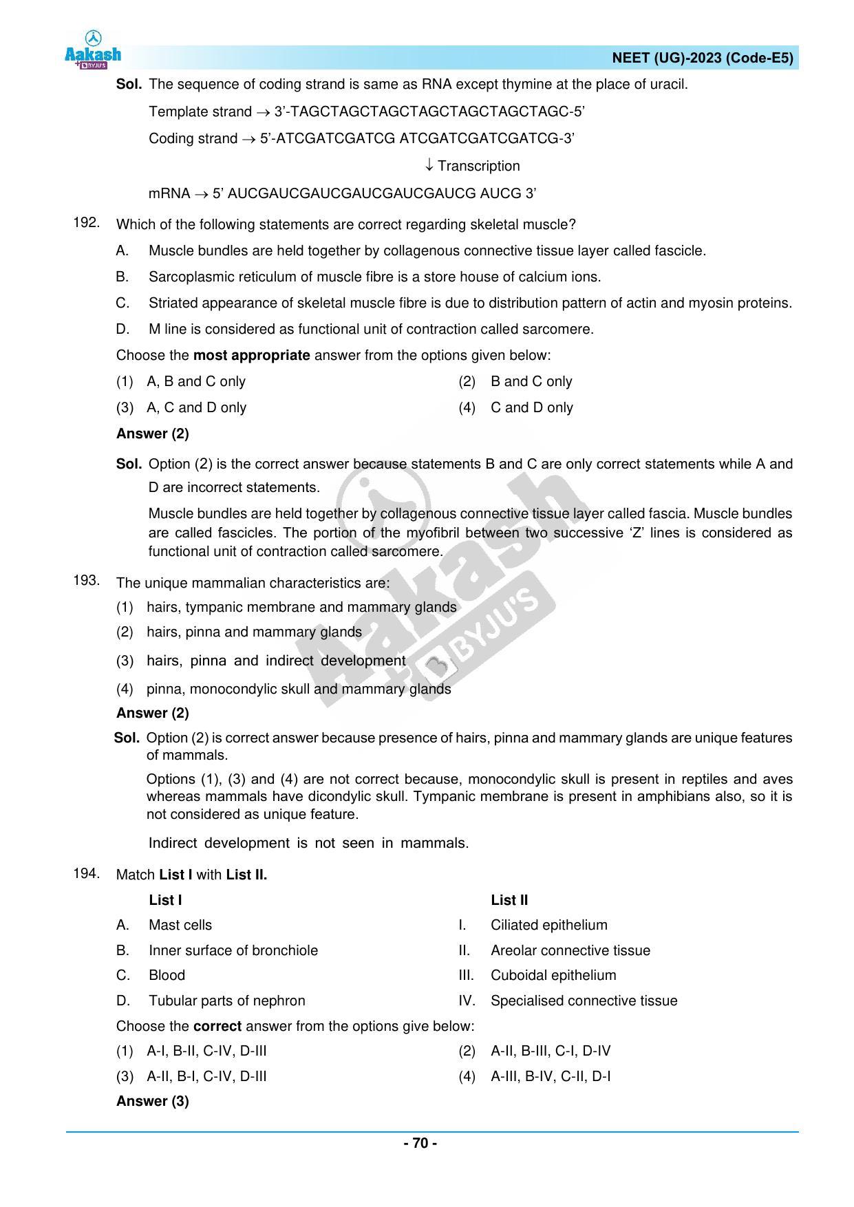 NEET 2023 Question Paper E5 - Page 70
