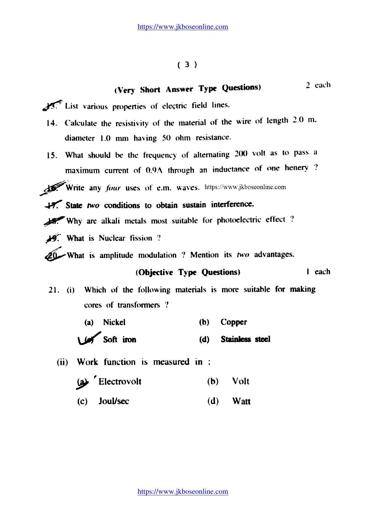 JKBOSE Class 12 Physics 20501 Question Papers 2018 - Page 3