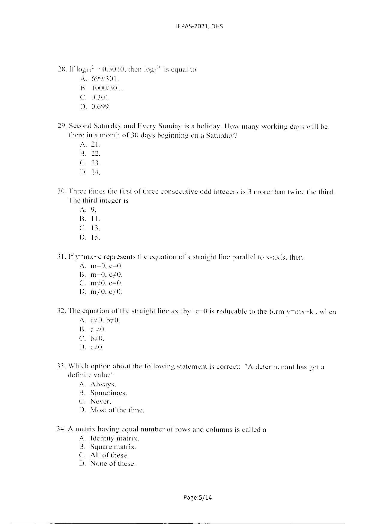 WBJEEB JEMAS (PG) 2021 DHS Question Paper - Page 7