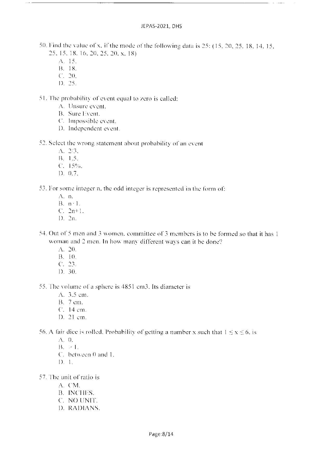 WBJEEB JEMAS (PG) 2021 DHS Question Paper - Page 10