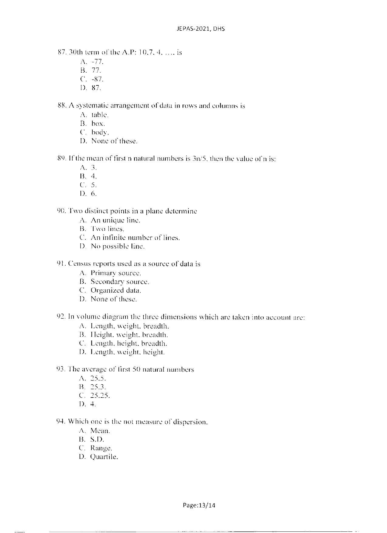 WBJEEB JEMAS (PG) 2021 DHS Question Paper - Page 15