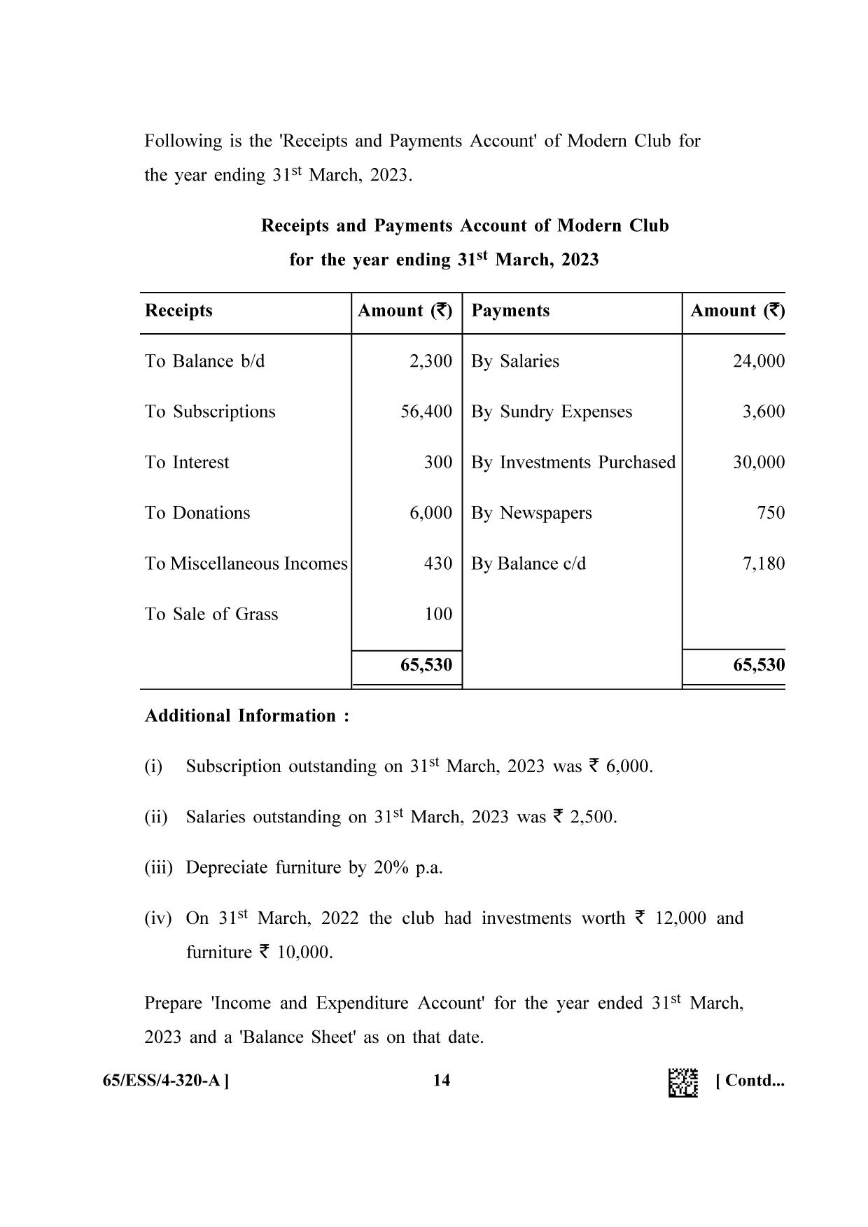 NIOS 2023 Class 12 Accountancy SET C Question Paper - Page 14