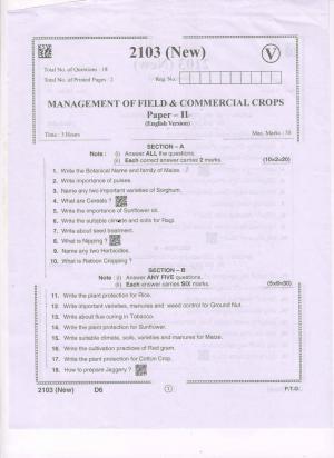 AP Intermediate 2nd Year Vocational Question Paper September-2021- Management_of_Field&Commercial_Crops-II(NEW)