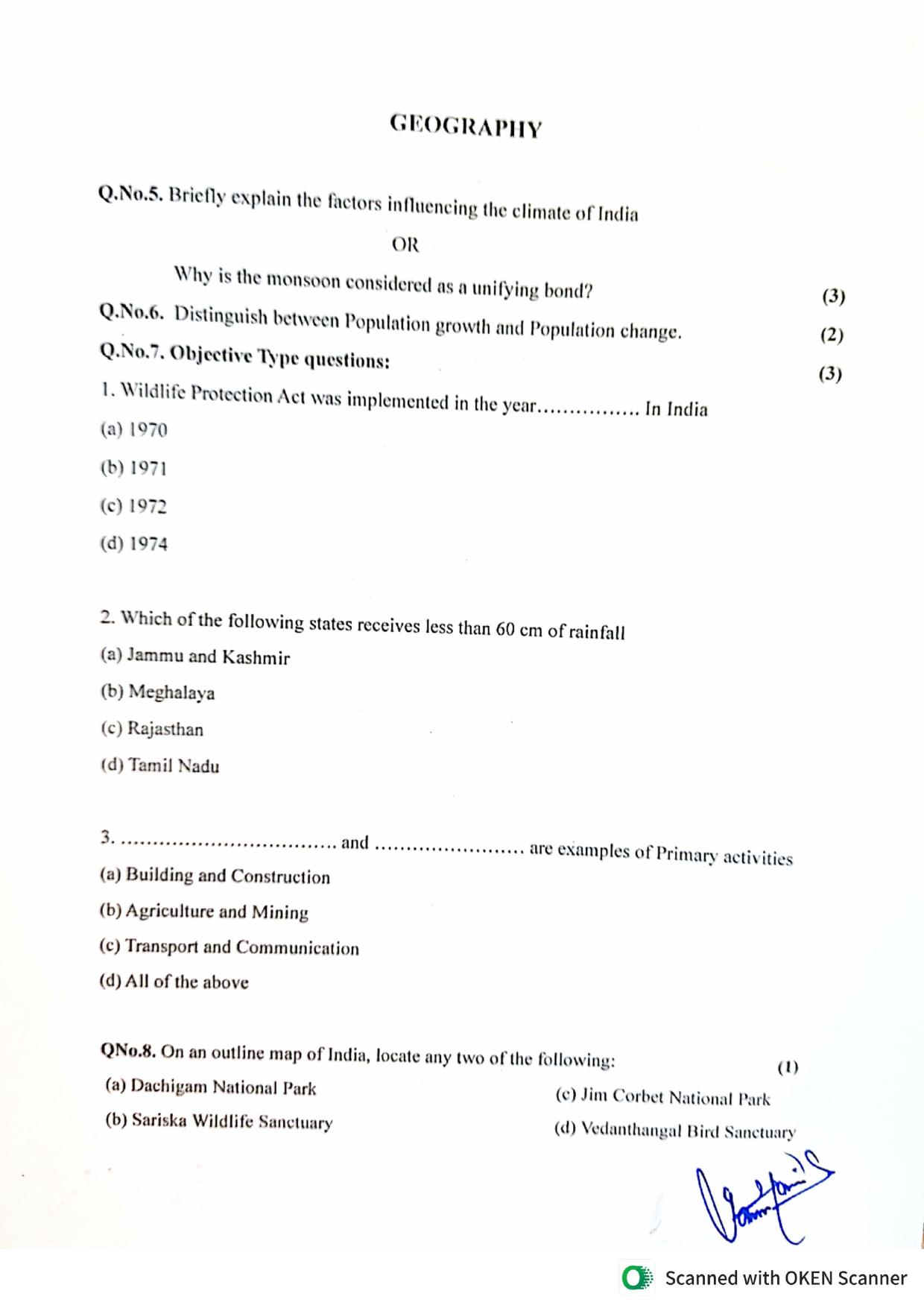 JKBOSE Class 9 Social Science (T1 & T2) Model Question Paper - Page 6