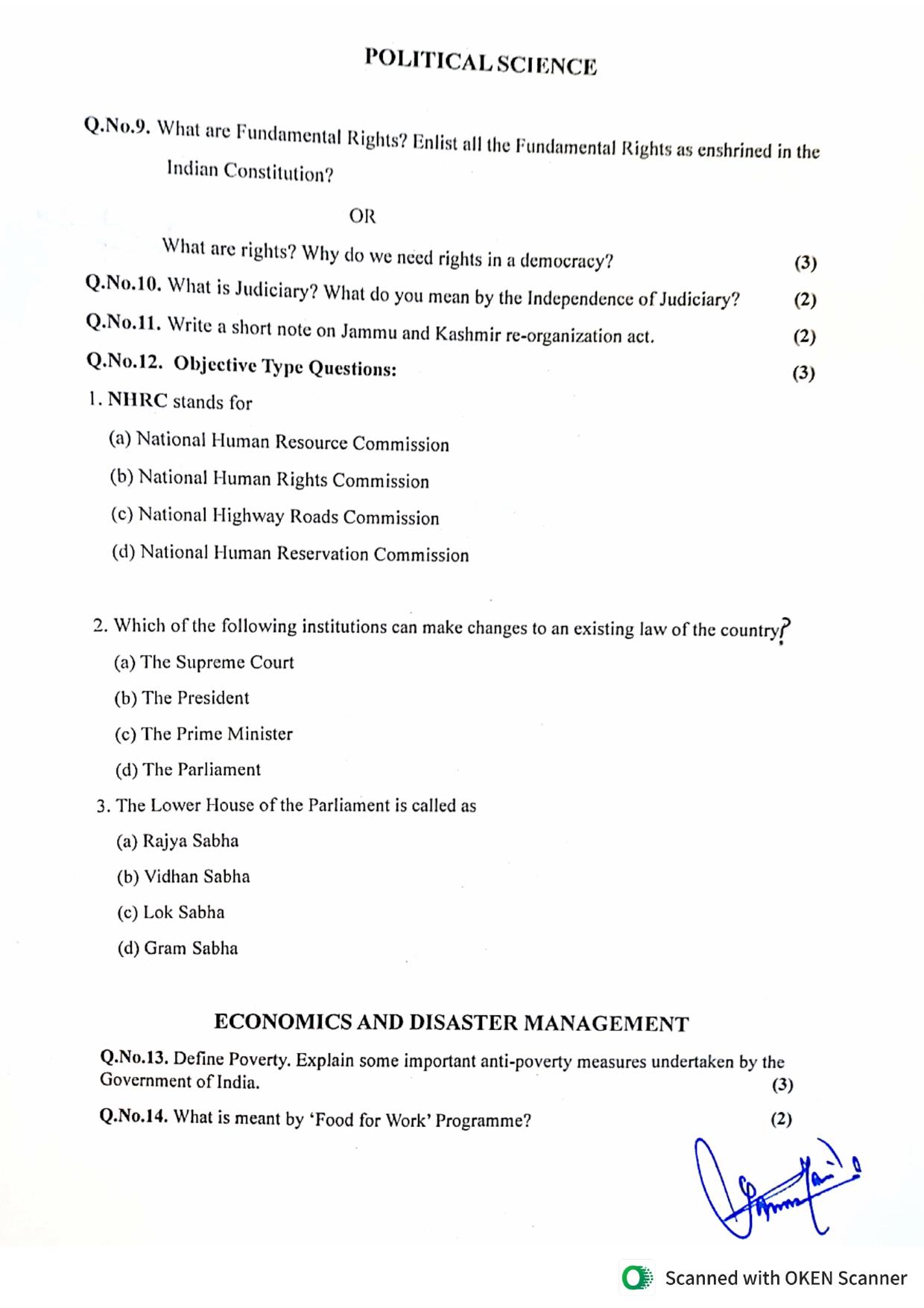 JKBOSE Class 9 Social Science (T1 & T2) Model Question Paper - Page 7