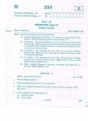 AP Inter 2nd Year Chemistry -II(EM) Question Paper September-2021