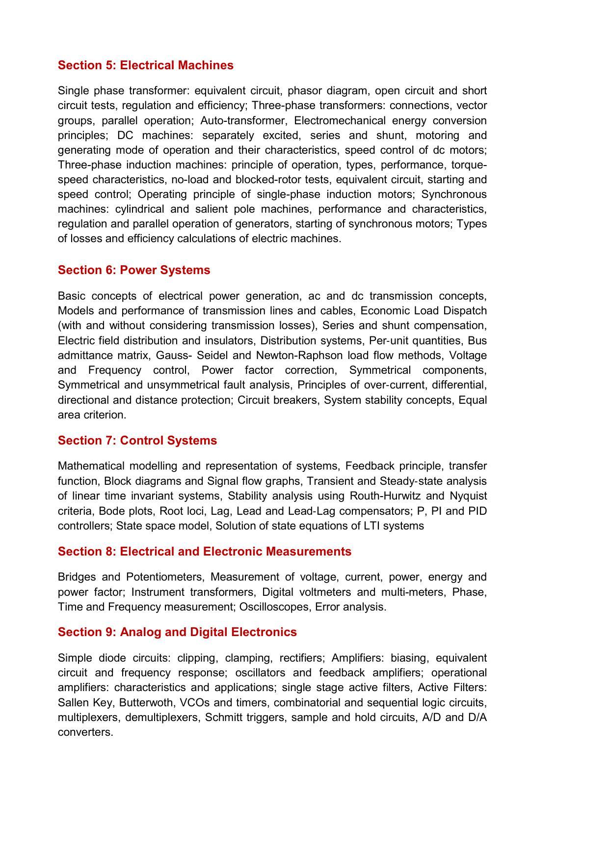 GATE Electrical Engineering Syllabus IndCareer Docs