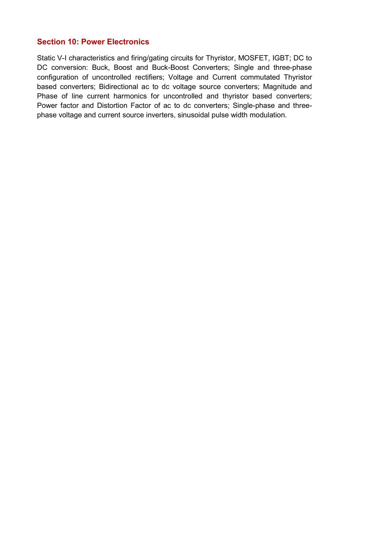 GATE Electrical Engineering Syllabus - Page 3