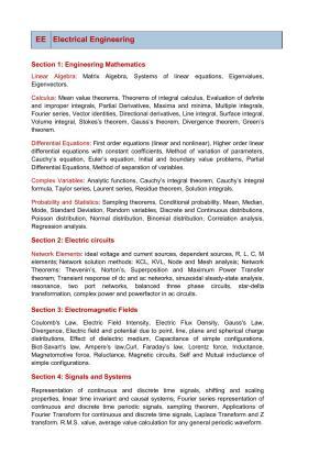 GATE Electrical Engineering Syllabus