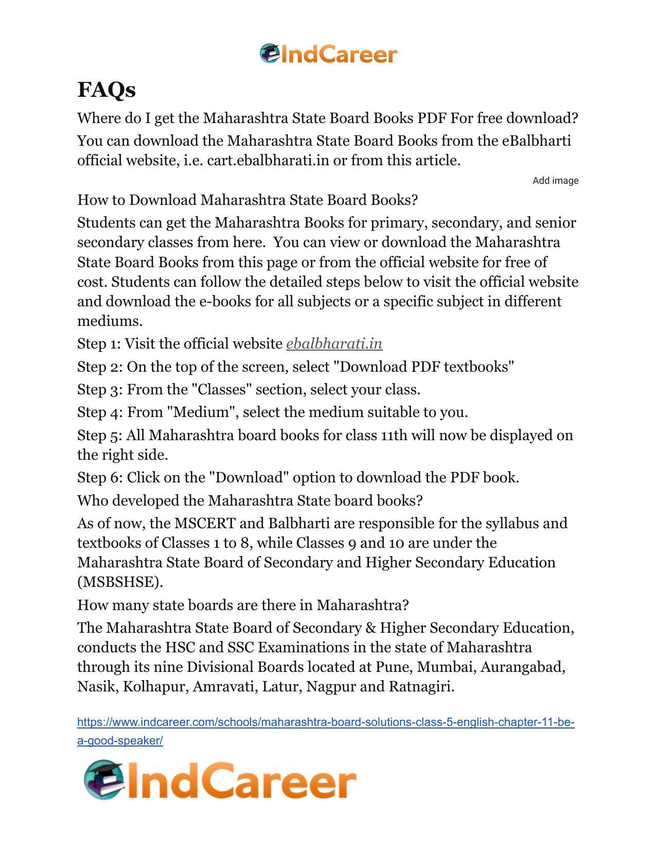 Maharashtra Board Solutions Class 5-English: Chapter 11- Be a Good Speaker - Page 11