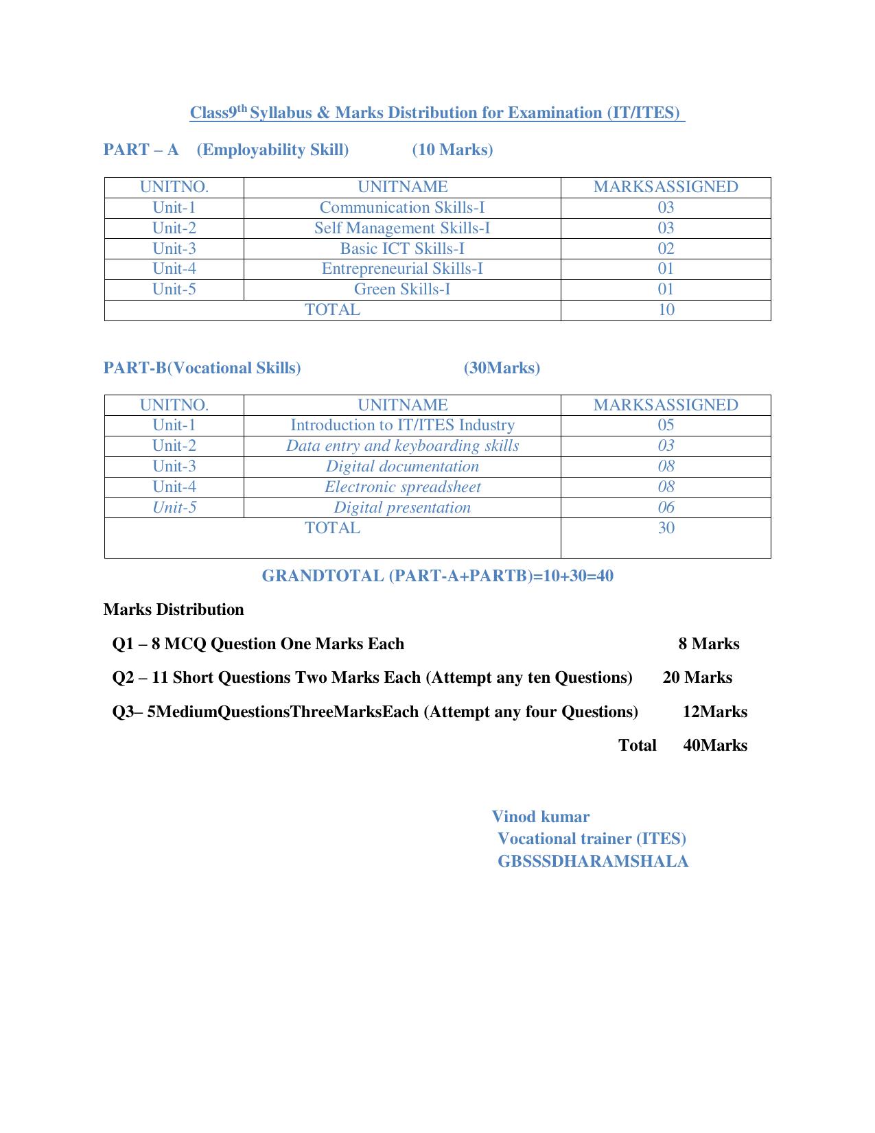 HPBOSE Class 9th ITES Sample Question Papers 2025 - Page 4