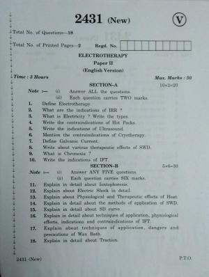 AP Inter 2nd Year Vocational Question Paper March - 2020 - Electro Therapy - II (new)