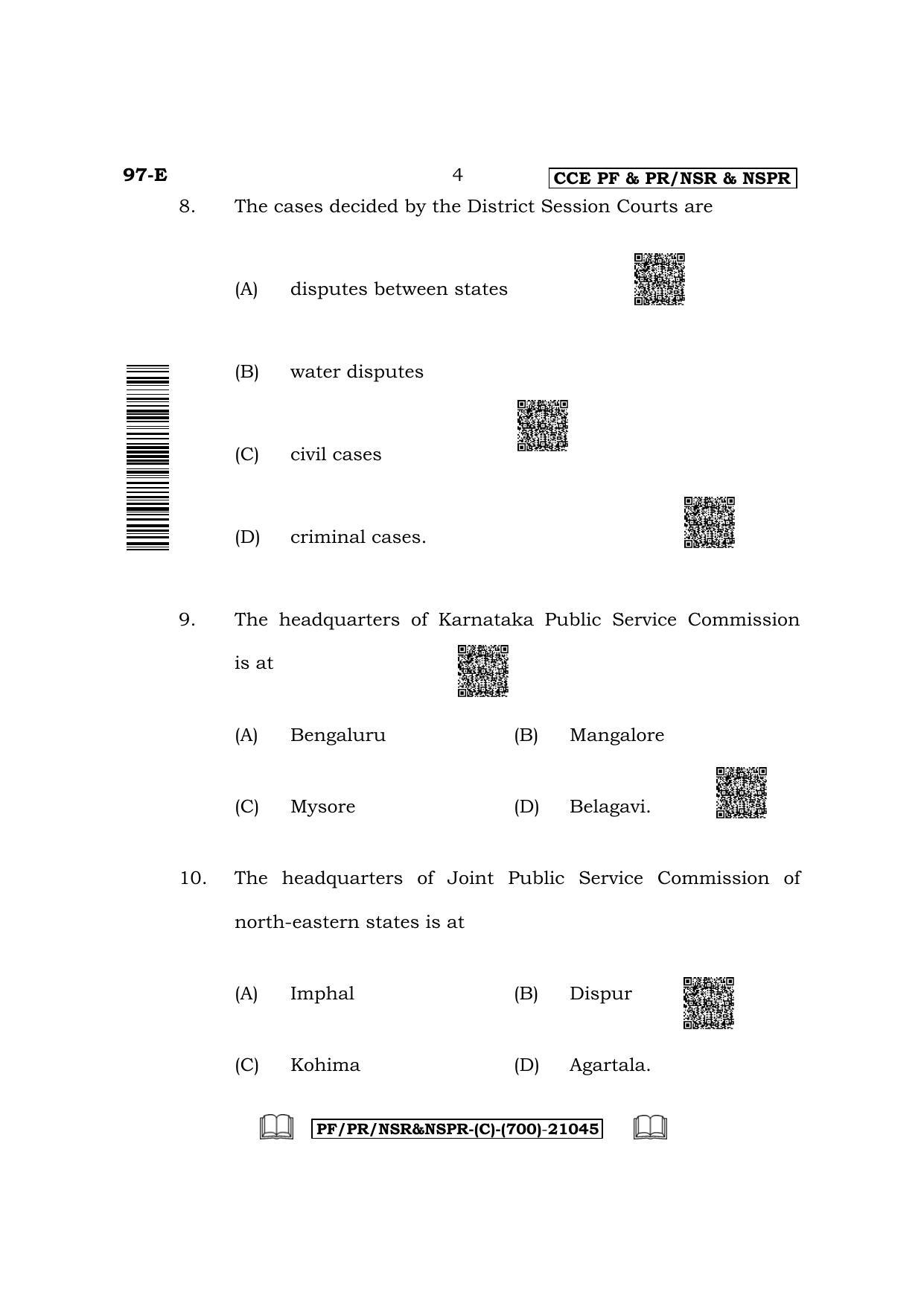 Karnataka SSLC Political Science - English Medium Question Paper 2022 (C Version) - Page 4