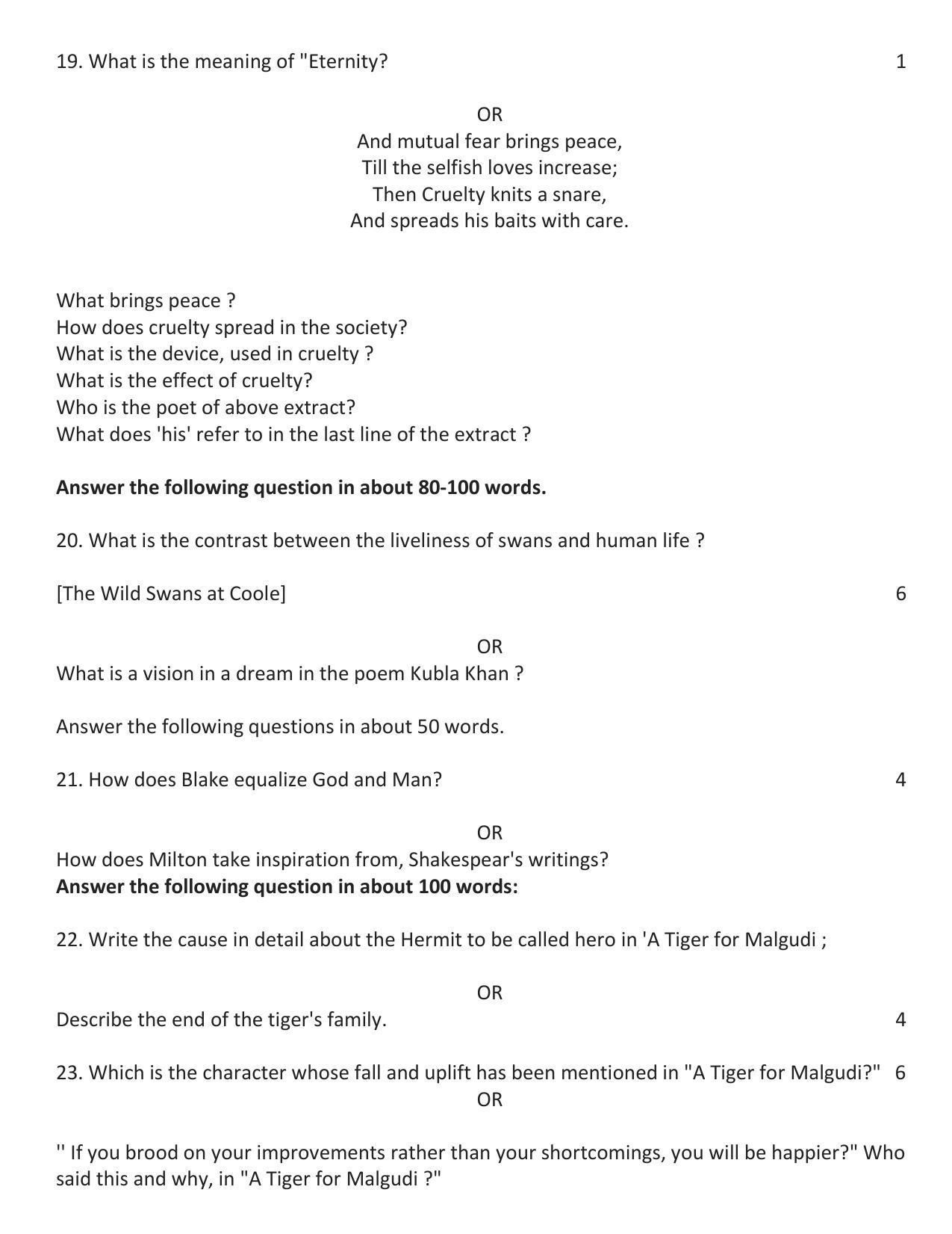 RBSE 2023 CLASS 12 English Literature Model Paper - Page 9