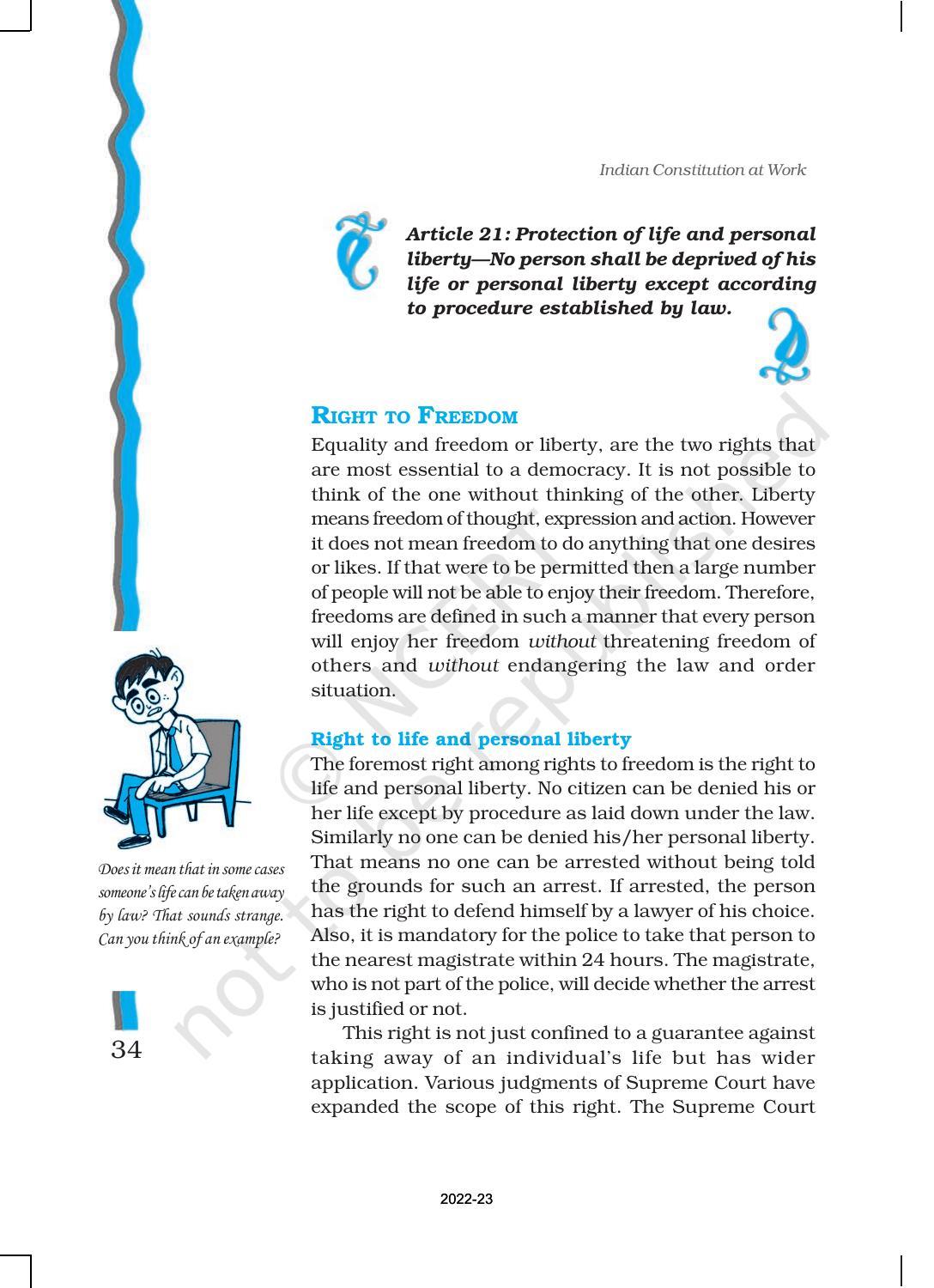 NCERT Book for Class 11 Political Science (Indian Constitution at Work) Chapter 2 Rights in the Indian Constitution - Page 9