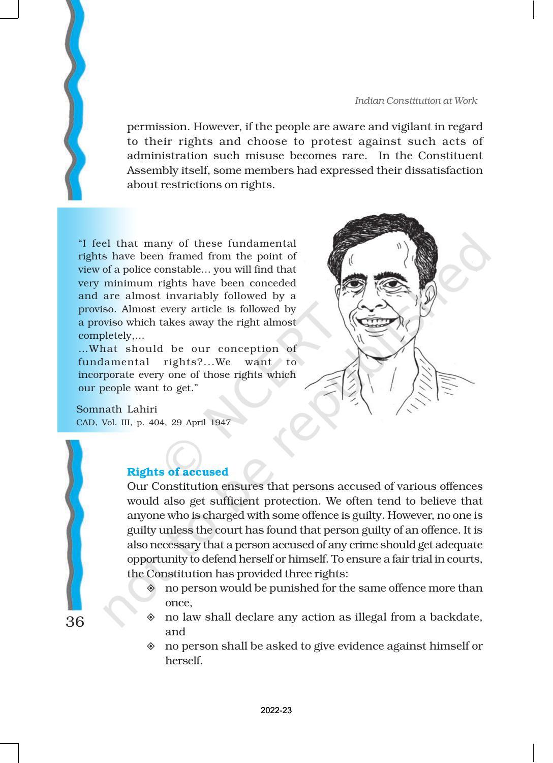 NCERT Book for Class 11 Political Science (Indian Constitution at Work) Chapter 2 Rights in the Indian Constitution - Page 11
