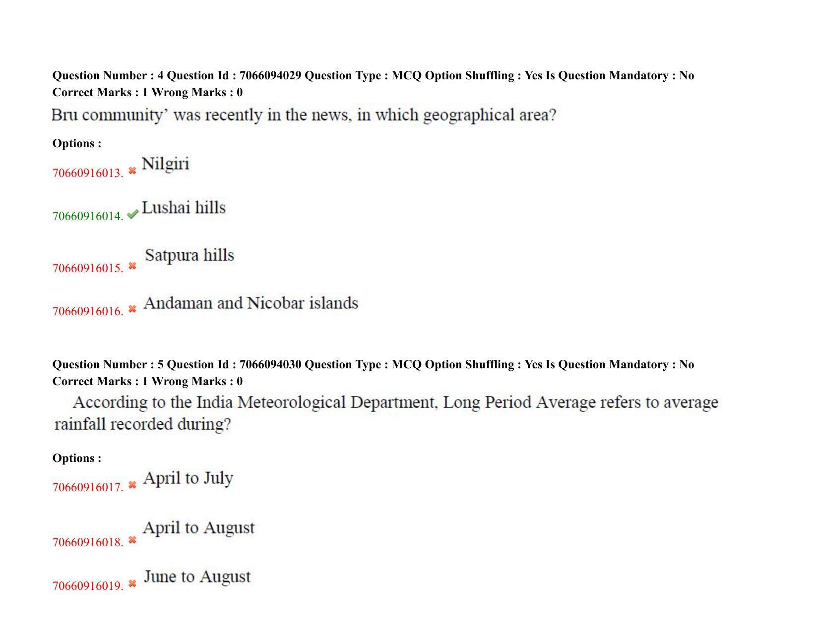 TS CPGET 2020 M.Sc. Psychology (Shift 3) Question Paper with Answer Key - Page 4
