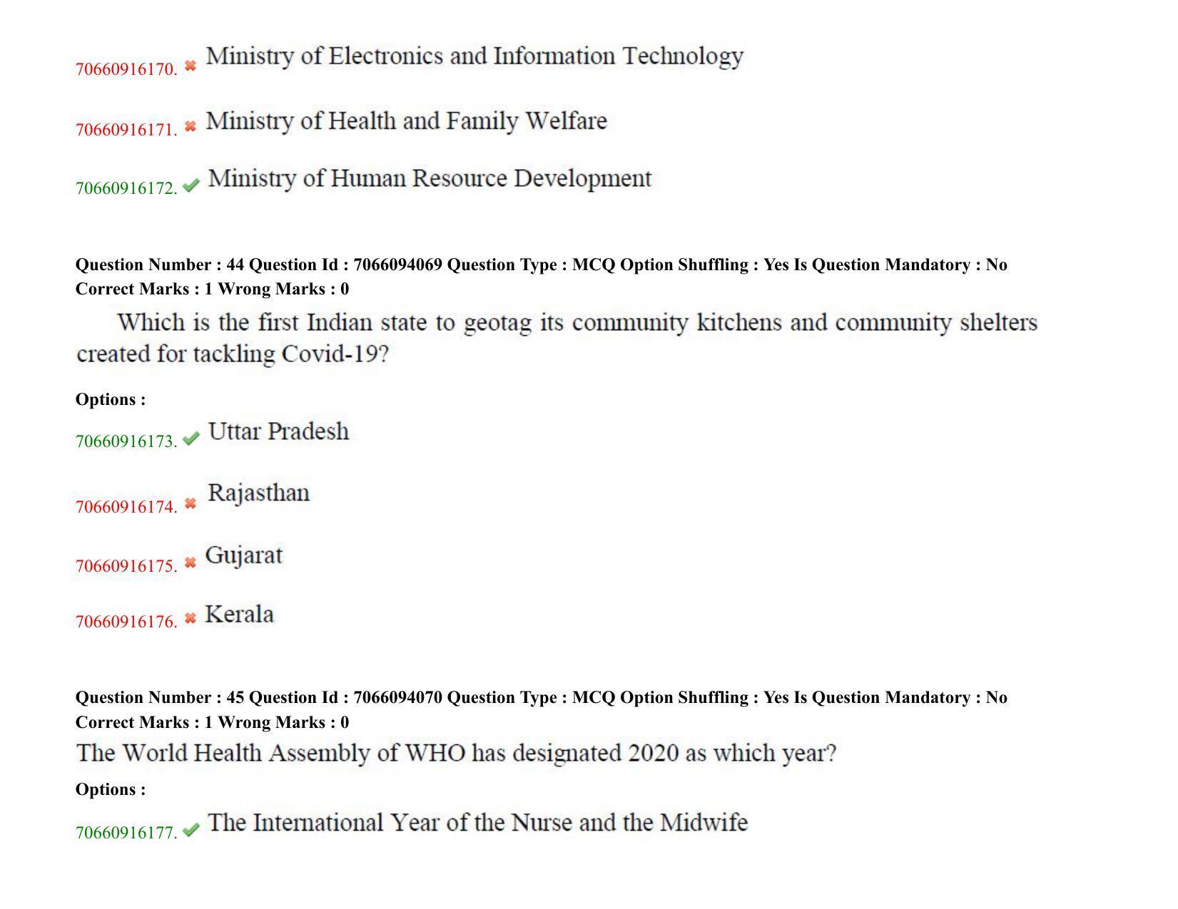 TS CPGET 2020 M.Sc. Psychology (Shift 3) Question Paper with Answer Key - Page 26